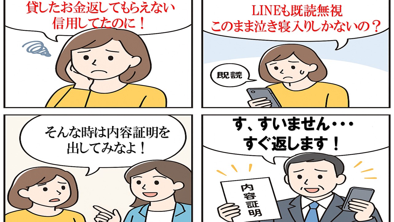 借金トラブルを解決した4コマ漫画