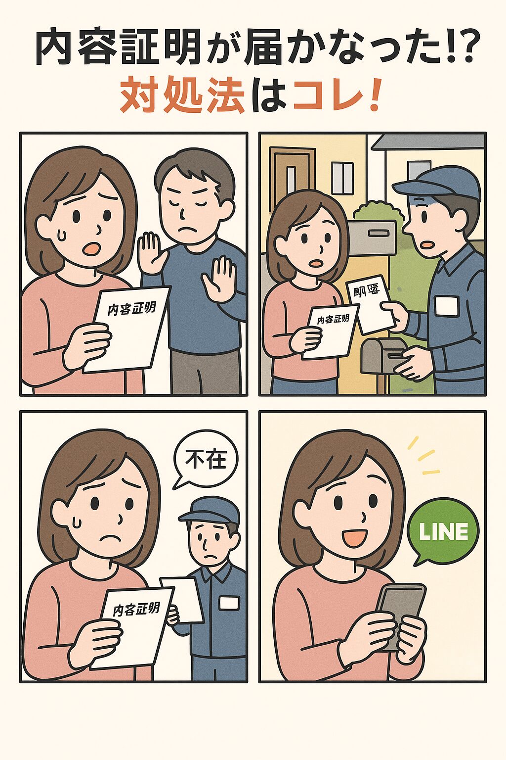 内容証明が届かない4コマ漫画