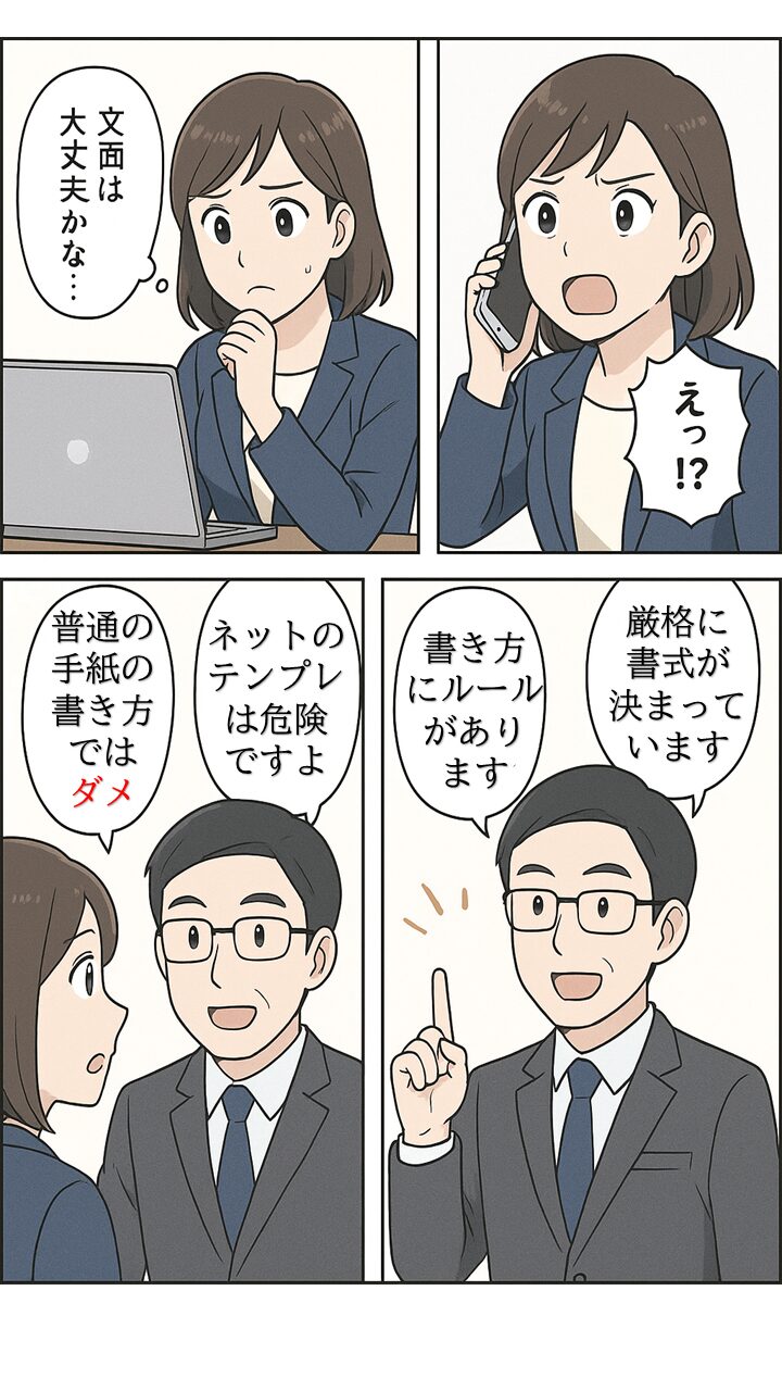 内容証明の書き方4コマ漫画