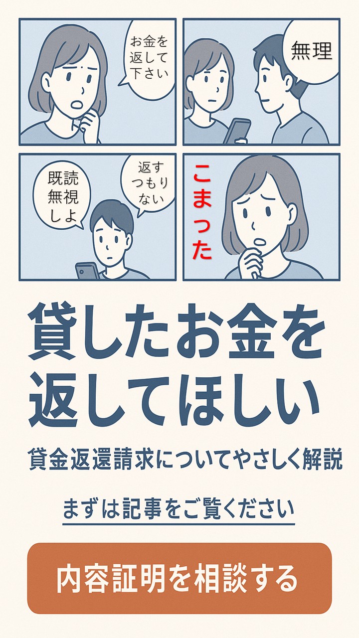 貸金返還4コマ漫画