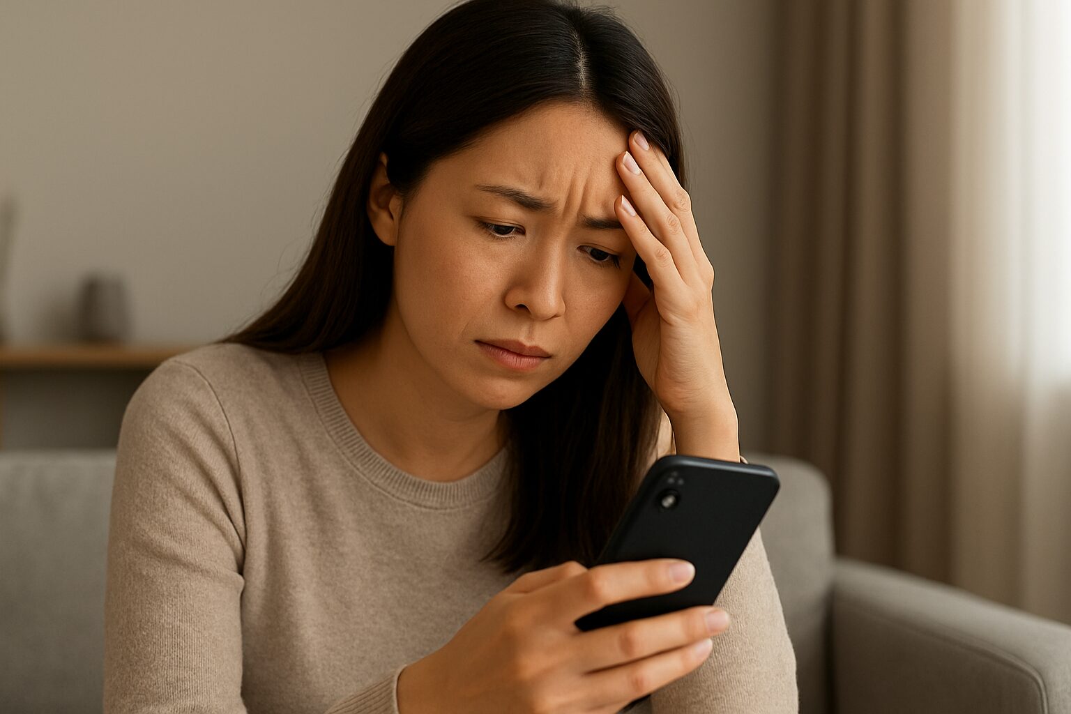 不倫発覚で悩む人のイメージ