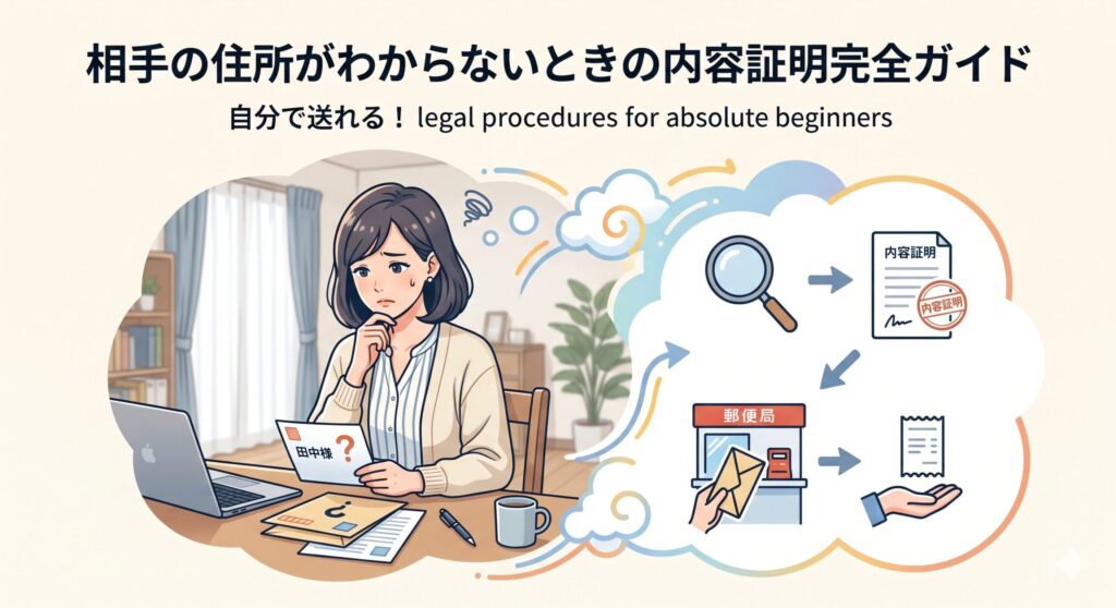 相手の住所がわからないときの内容証明完全ガイド