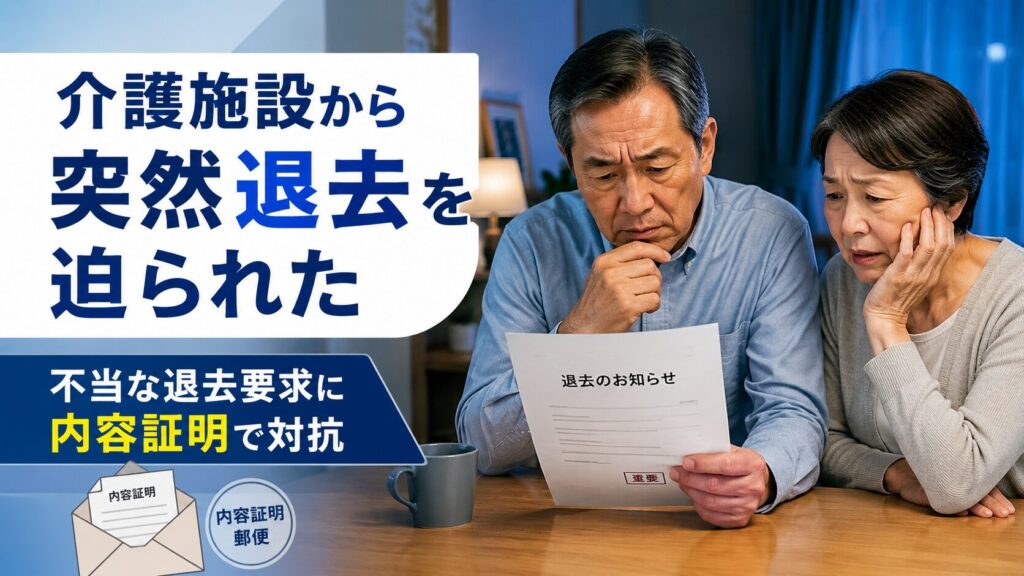 介護施設から突然退去を迫られた｜不当な退去要求に内容証明で対抗する方法【家族向け・行政書士解説・サンプル文付き】