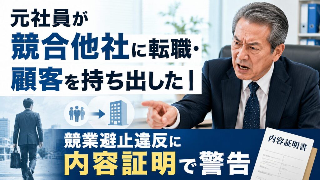 元社員が競合他社に転職・顧客を持ち出した｜競業避止違反に内容証明で警告する方法【中小企業向け・サンプル文付き】