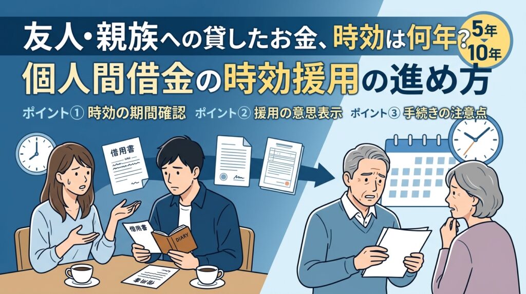 友人・親族への貸したお金、時効は何年?個人間借金の時効援用の進め方