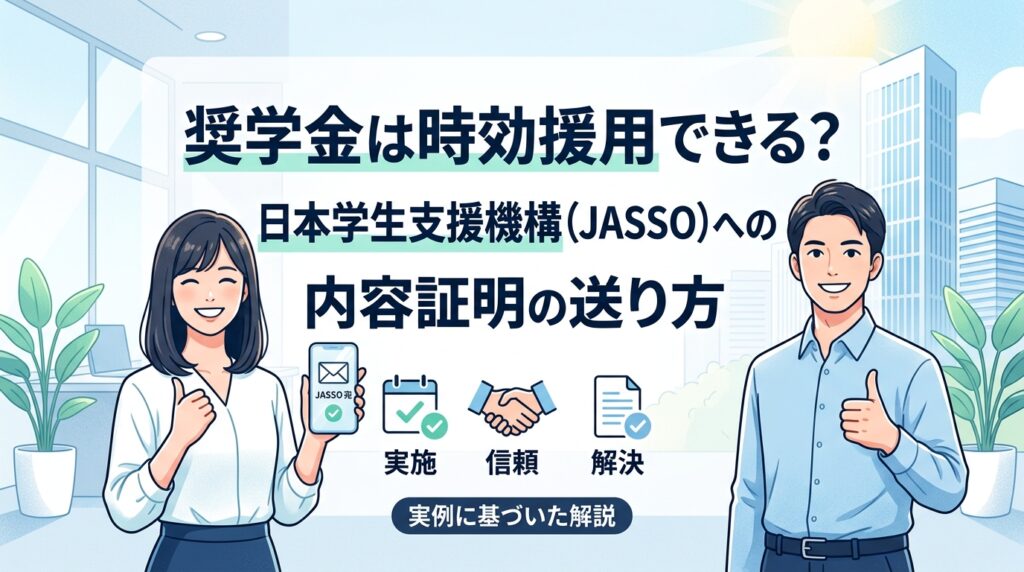奨学金は時効援用できる?日本学生支援機構(JASSO)への内容証明の送り方